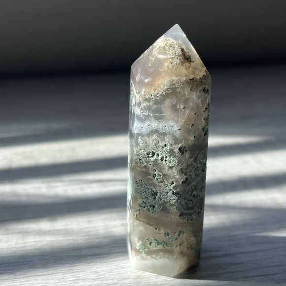 Moss Agate Crystal Tower | Point Tower Gemstone | - Picture 2 of 7